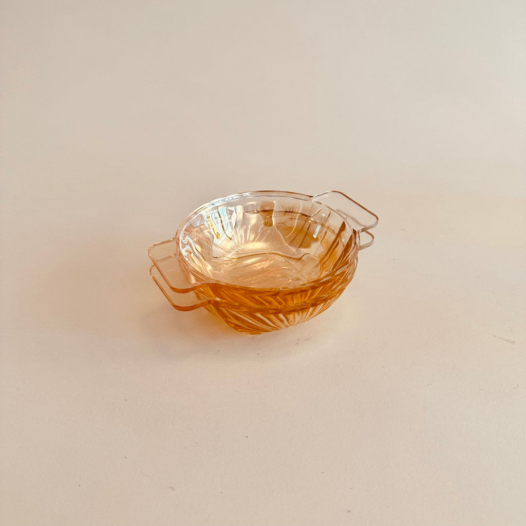 Duo De Coupelle En Verre Doré Vintage