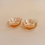Duo De Coupelle En Verre Doré Vintage