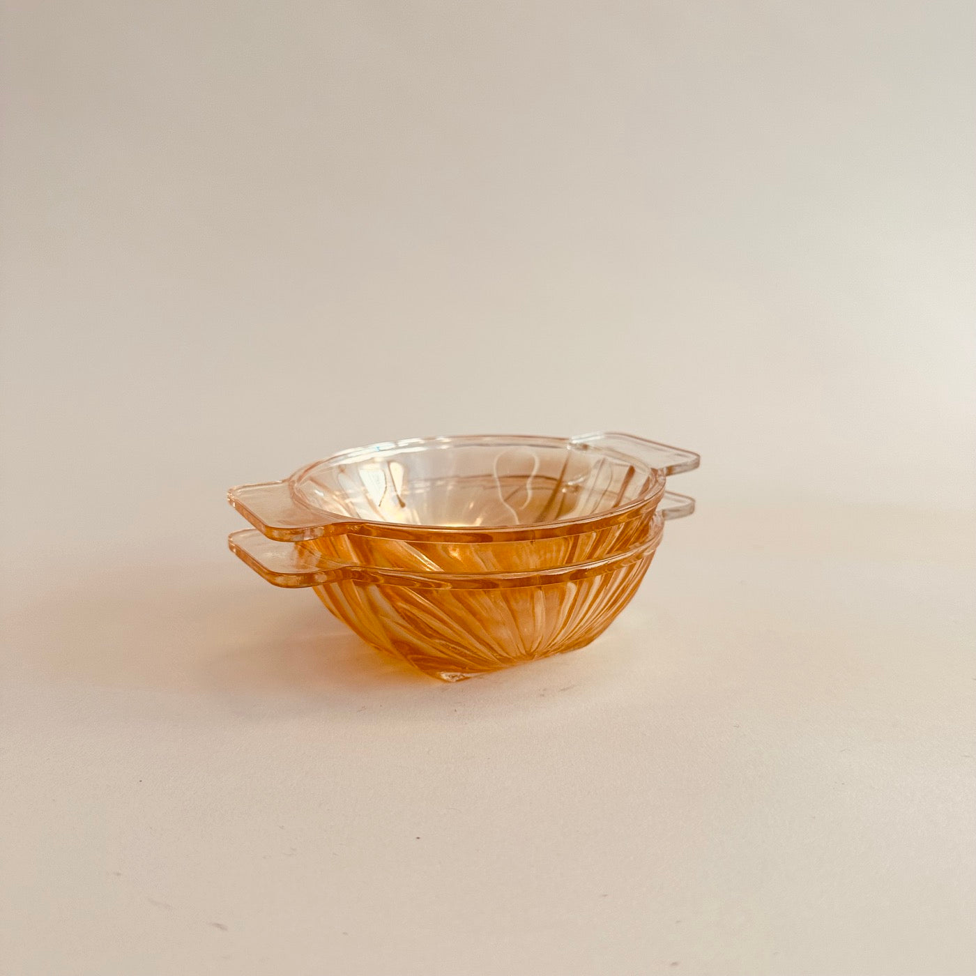 Duo De Coupelle En Verre Doré Vintage