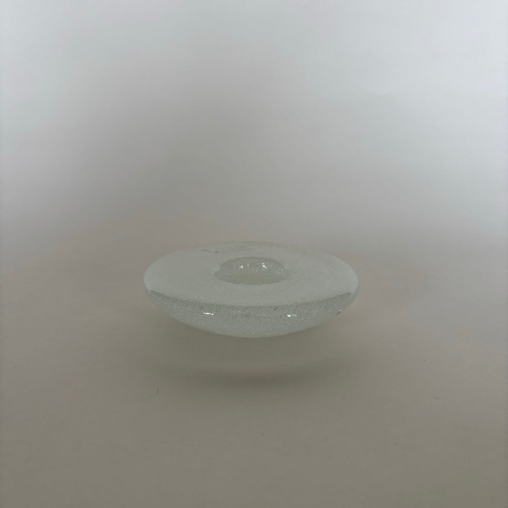 Bougeoir En Verre Blanc