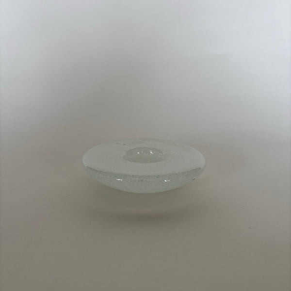 Bougeoir En Verre Blanc
