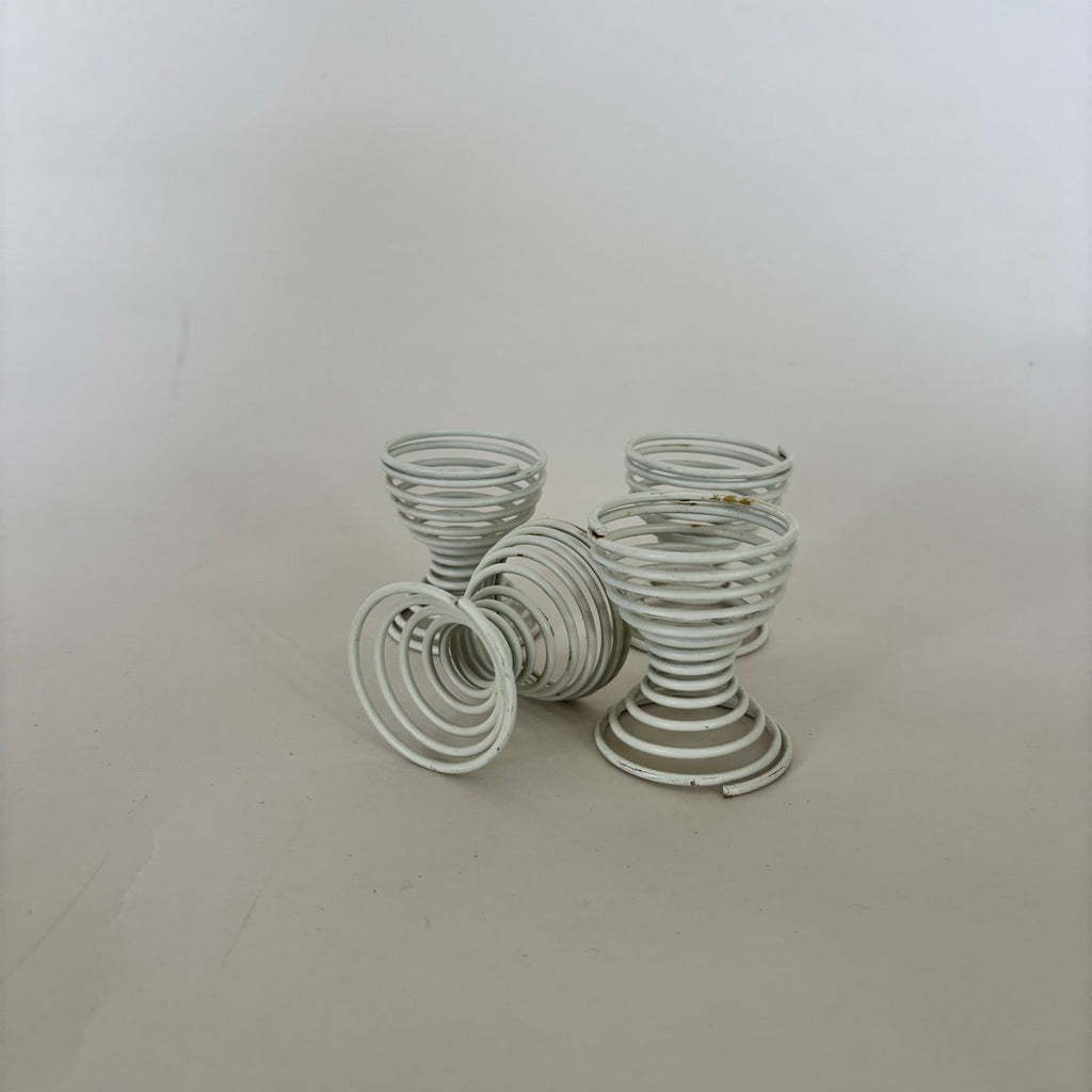 Ensemble De 4 Coquetiers Spirale Blanc