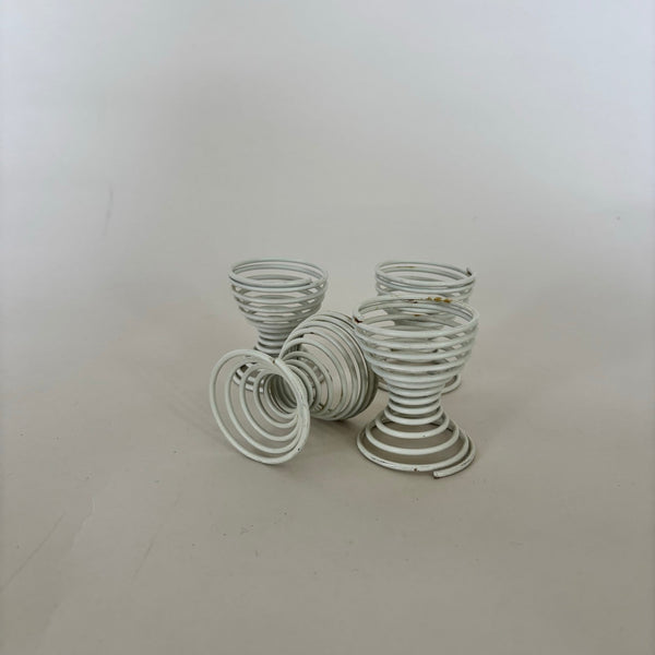 Ensemble De 4 Coquetiers Spirale Blanc