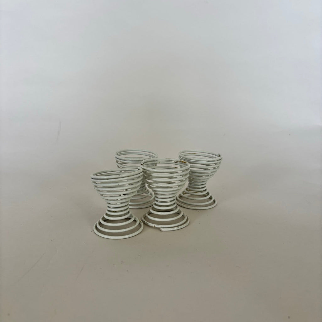 Ensemble De 4 Coquetiers Spirale Blanc