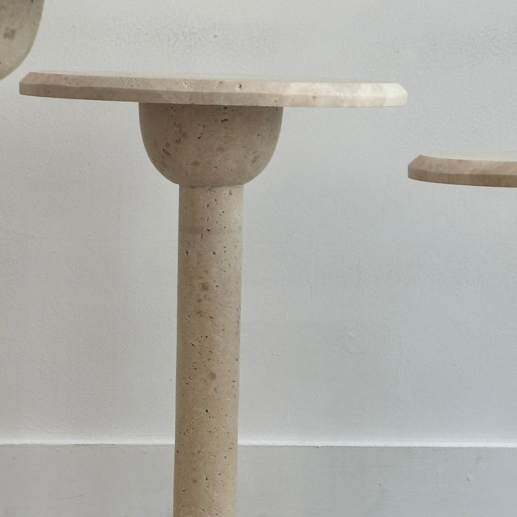Ensemble De 3 Tables D'Appoints En Travertin