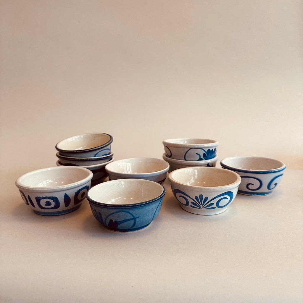Ensemble De 10 Bols Bleus Vintage