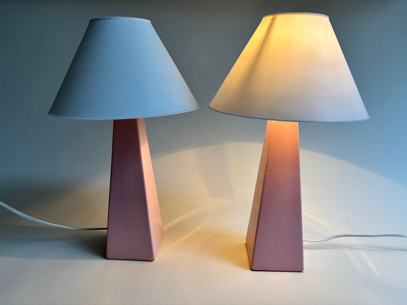Paire De Lampes Rose