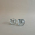 Paire De Bougeoirs En Verre
