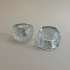 Paire De Bougeoirs En Verre