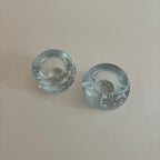 Paire De Bougeoirs En Verre