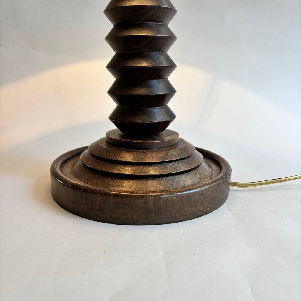 Lampe En Bois Tourné Dans Le Goût De Charles Dudouyt