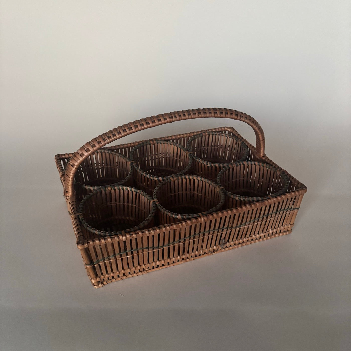 Porte- Verres Vintage En Osier