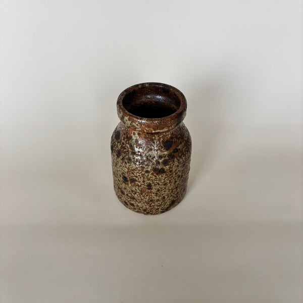 Pot En Grès Moucheté Marron