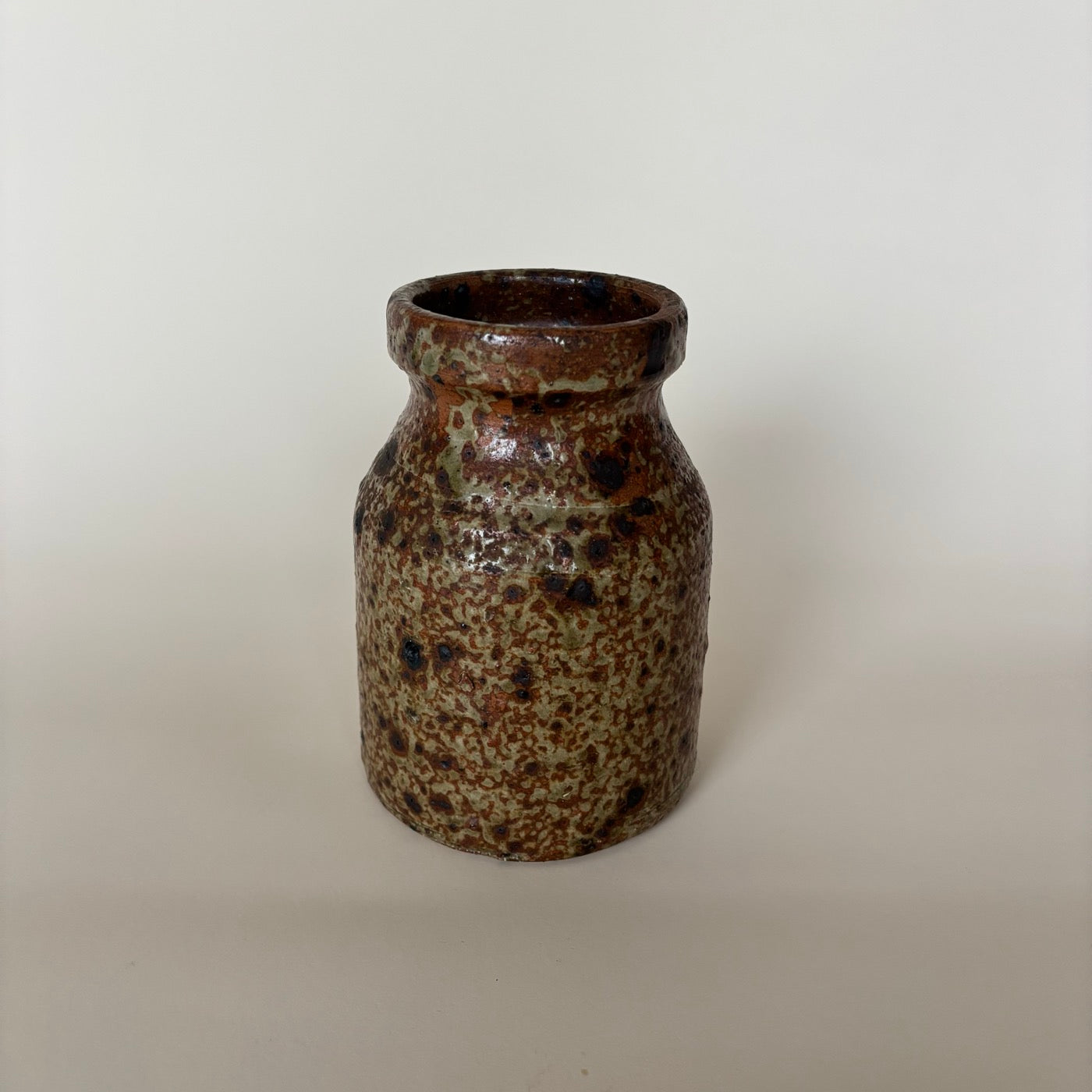 Pot En Grès Moucheté Marron