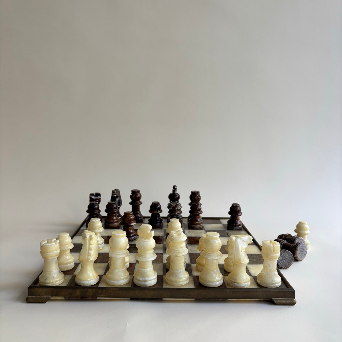 Jeux D'Echec En Marbre Vintage