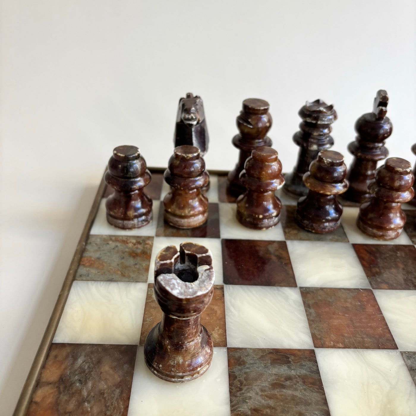 Jeux D'Echec En Marbre Vintage