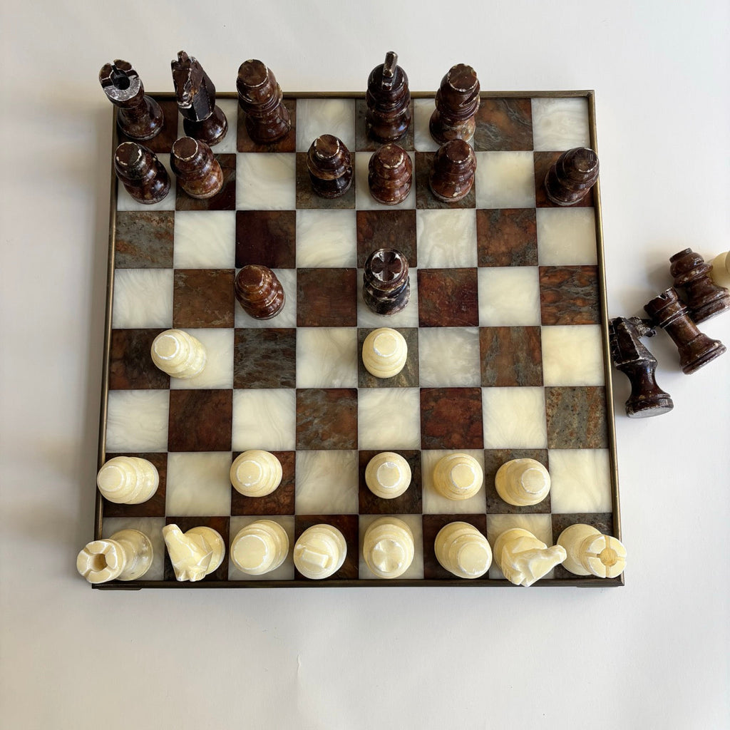 Jeux D'Echec En Marbre Vintage