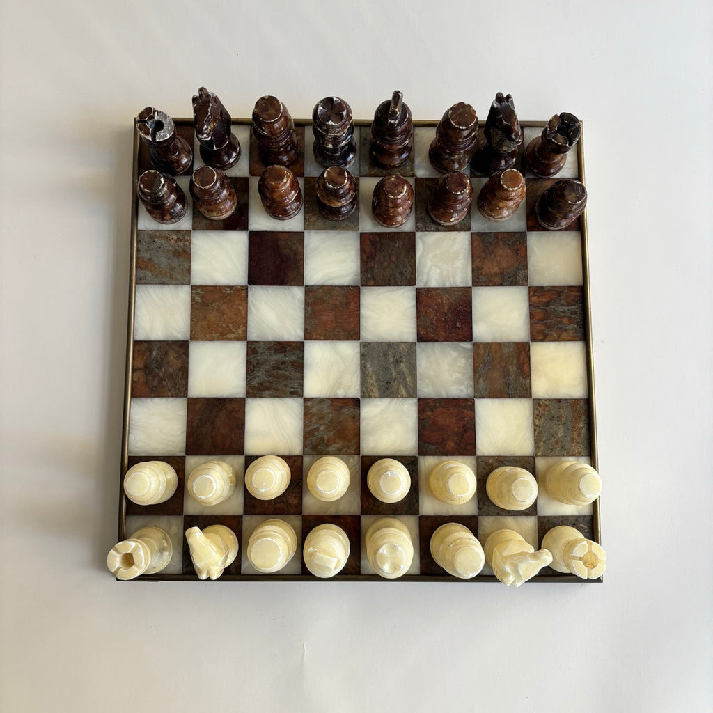 Jeux D'Echec En Marbre Vintage