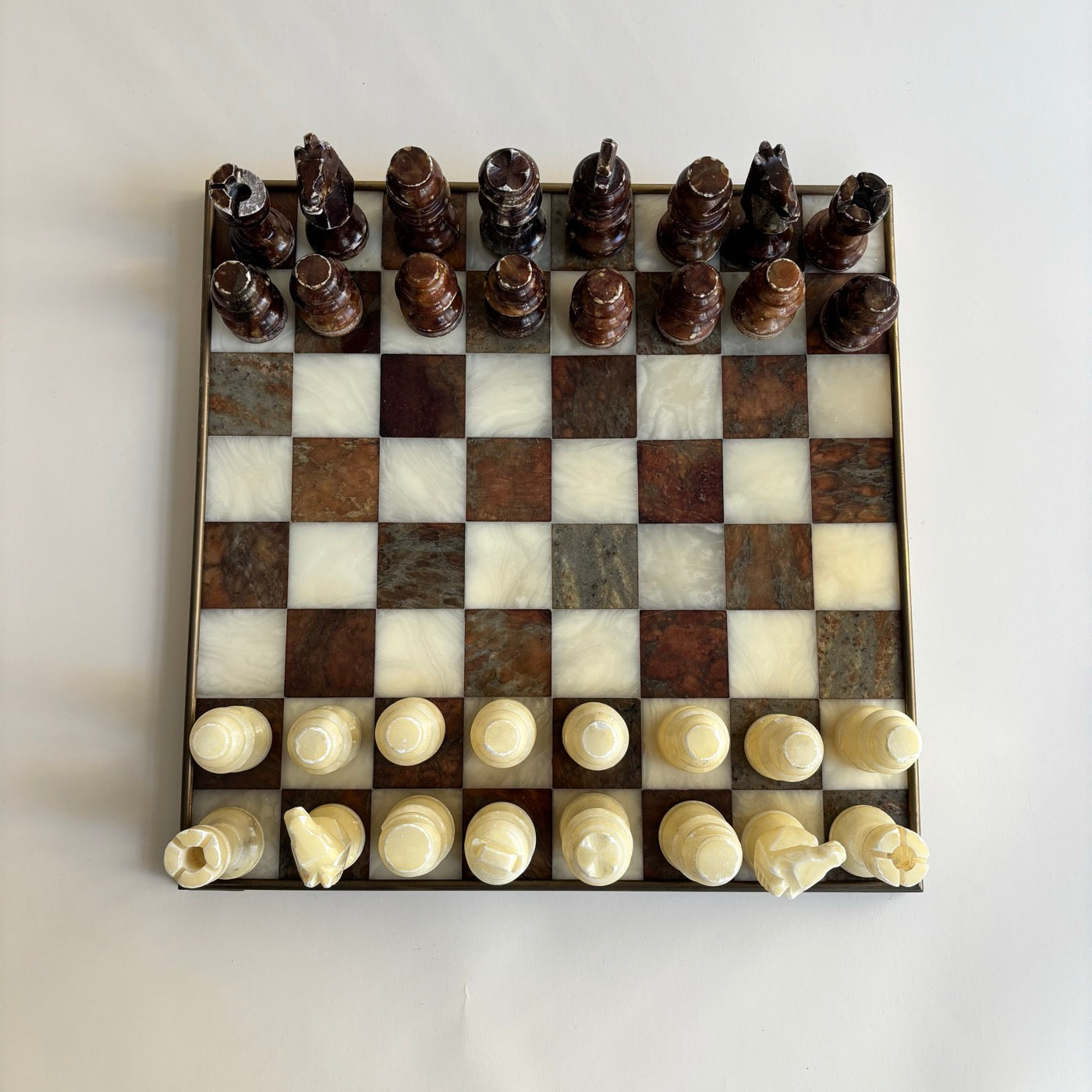 Jeux D'Echec En Marbre Vintage