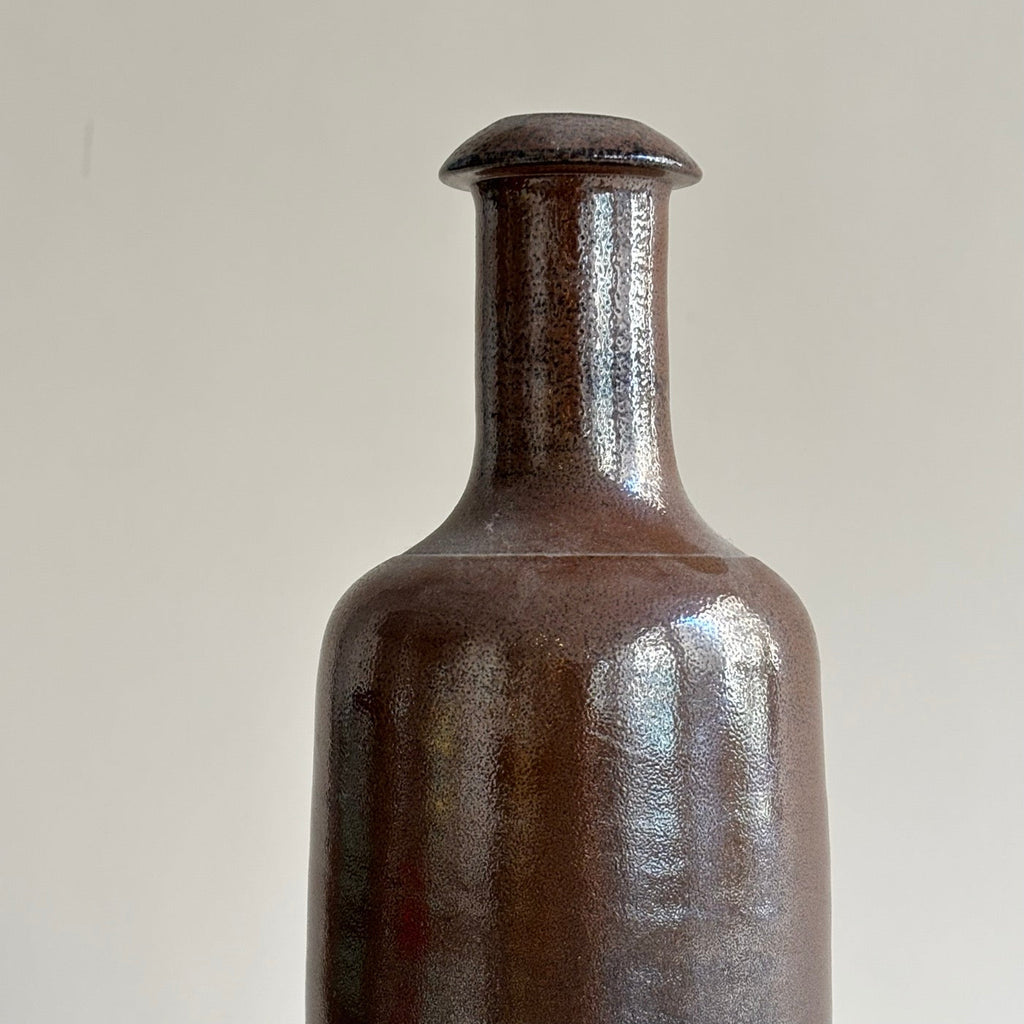 Bouteille En Terre Cuite Vintage Vernissée