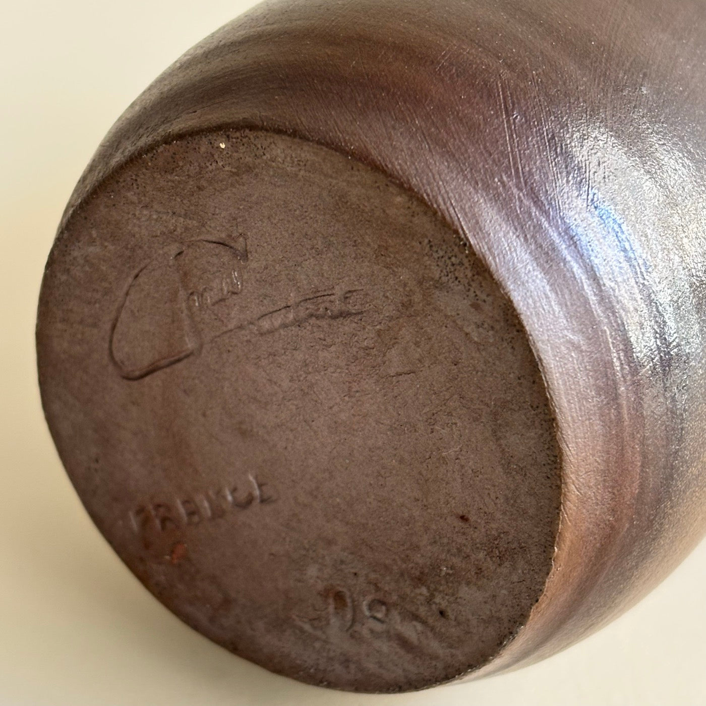 Bouteille En Terre Cuite Vintage Vernissée