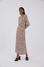 Robe Beky Fleuri Iris Beige
