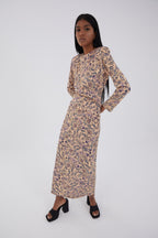 Robe Beky Fleuri Iris Beige