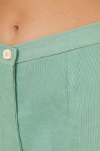 Pantalon Sixties Crop Froissé Bleu Eau