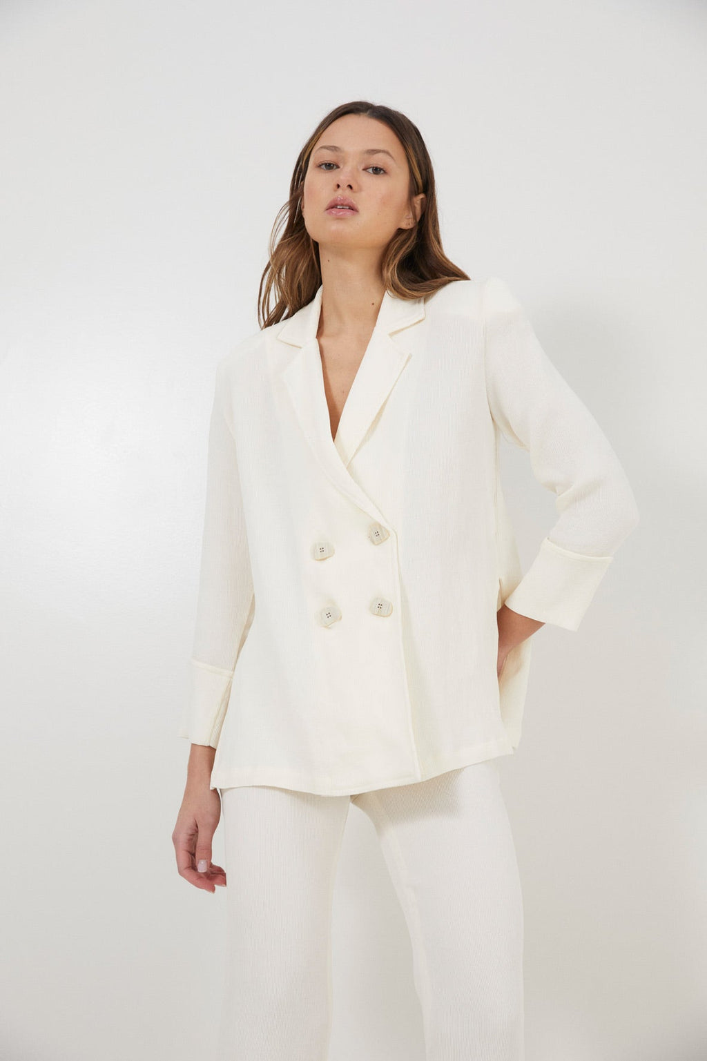 Veste Icon Froissé Écru