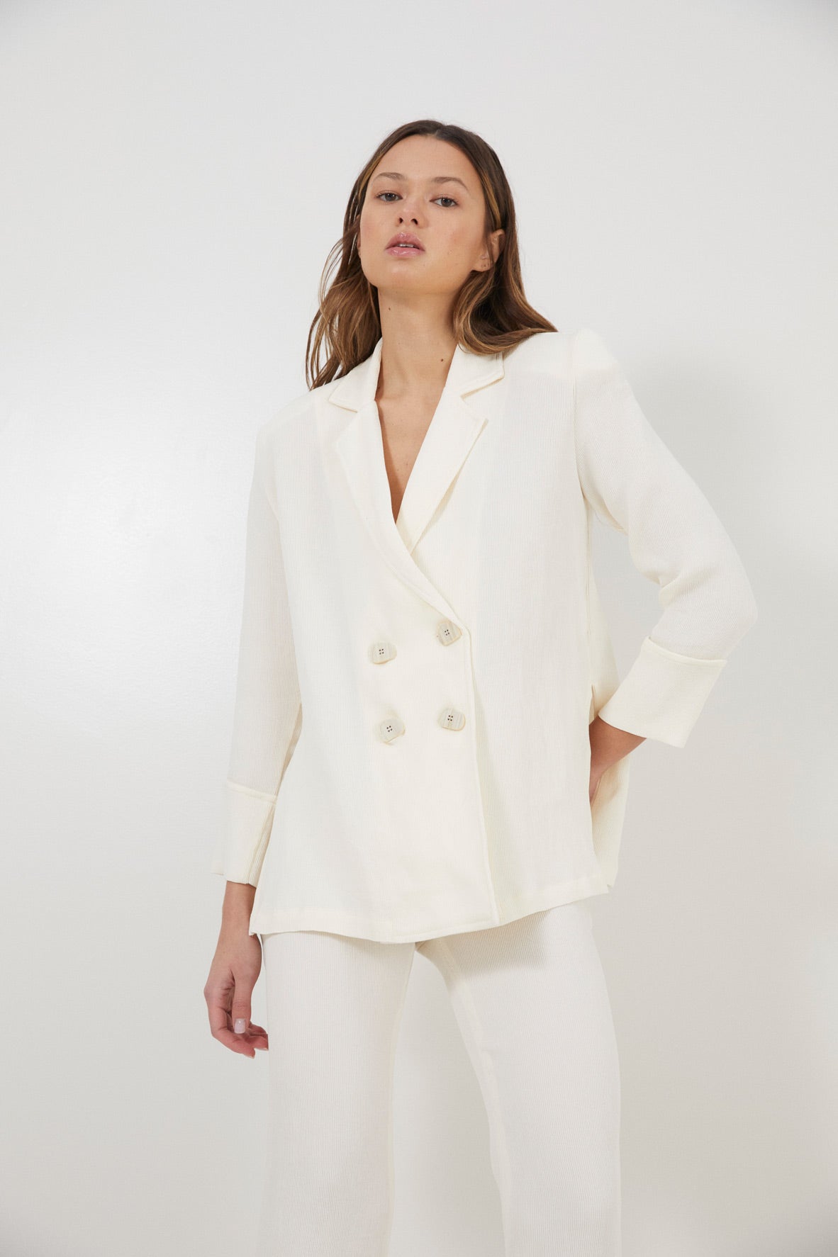 Veste Icon Froissé Écru