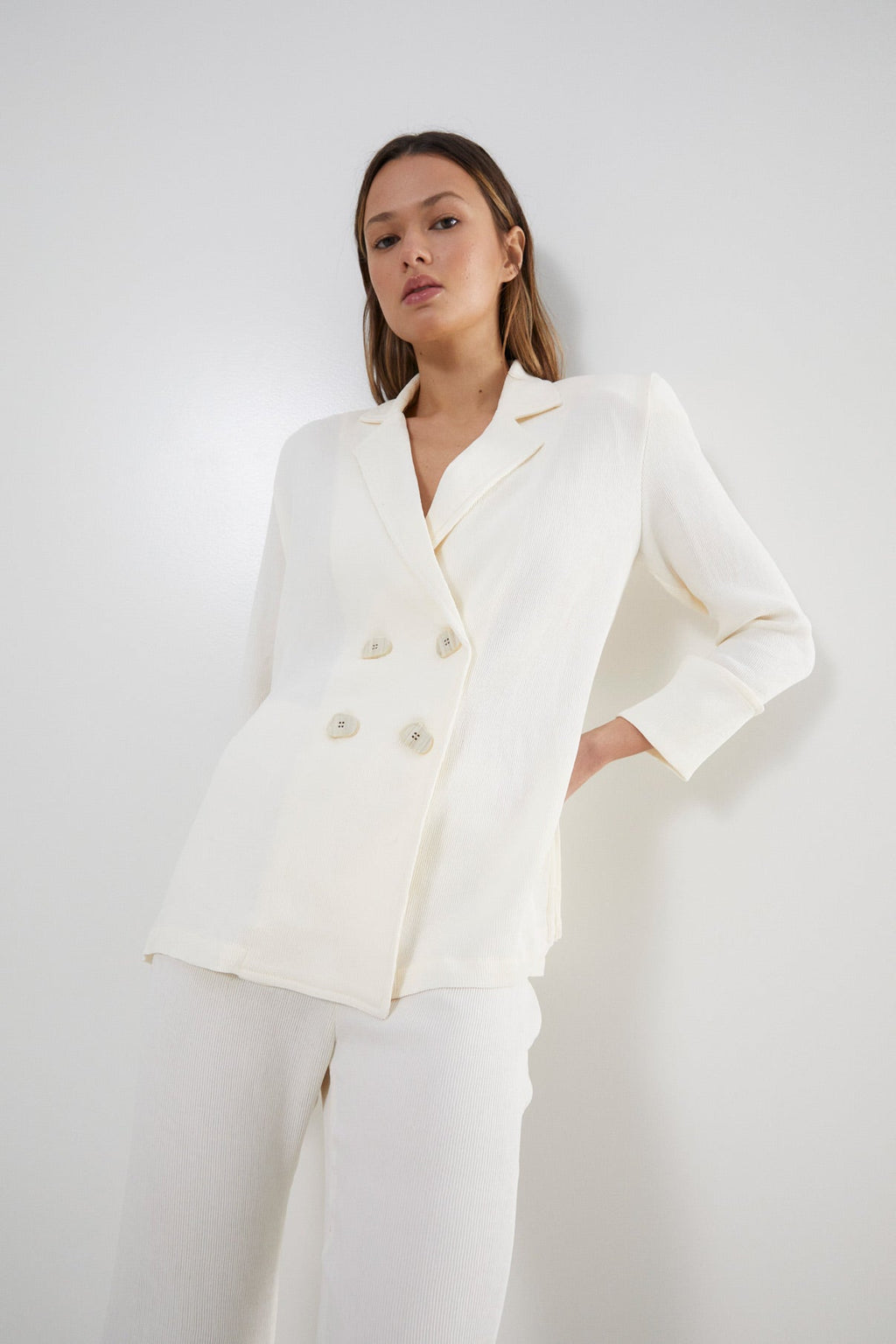 Veste Icon Froissé Écru