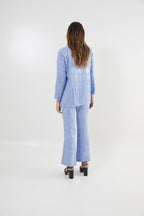 Pantalon Sixties Jacquard Rétro Indigo