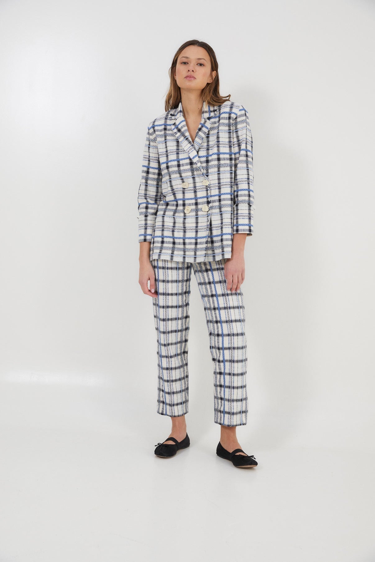 Pantalon Bruno Carreaux Bleu
