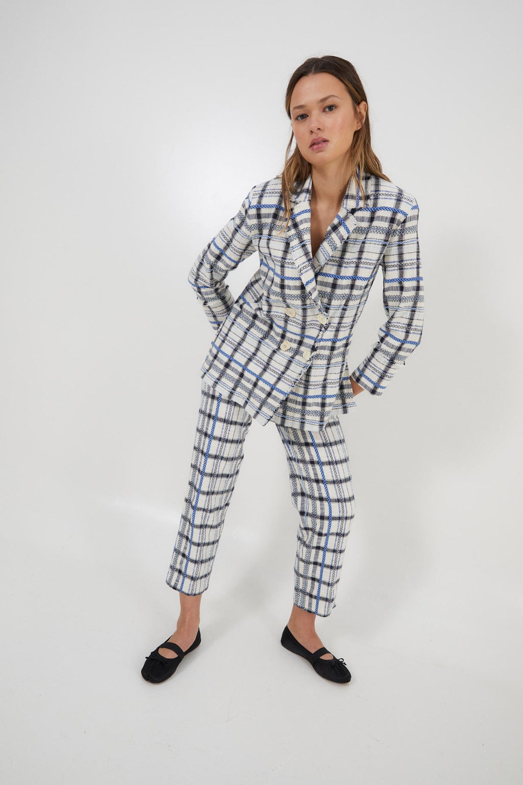 Pantalon Bruno Carreaux Bleu