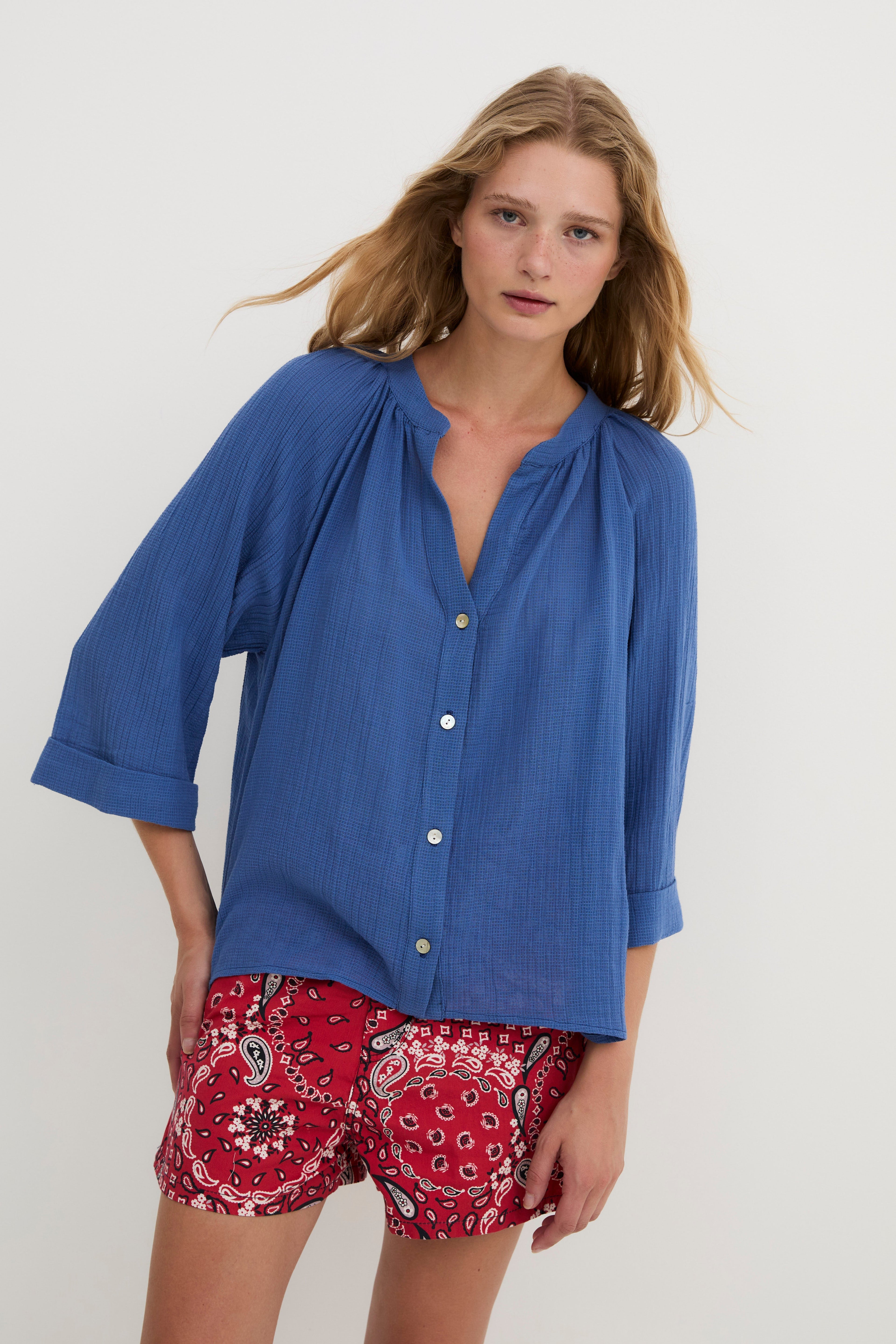 Blouse Molli Froissé Bleu