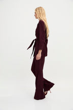 Pantalon Sirin Jacquard Rétro Bordeaux