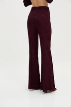 Pantalon Sirin Jacquard Rétro Bordeaux