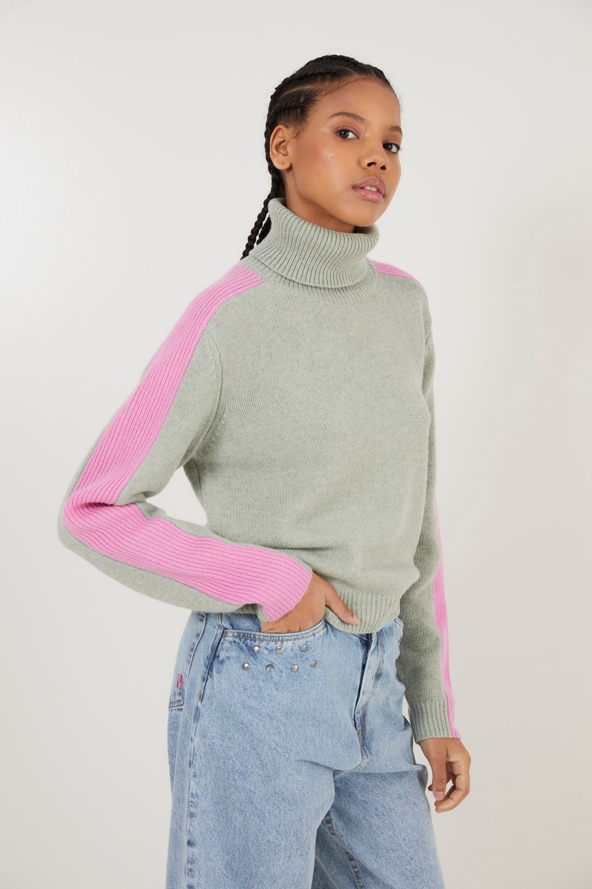 Pull Ligne Maille Turquoise