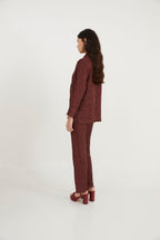 Pantalon Sixties Crop Jacquard Rustique Marron