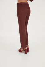 Pantalon Sixties Crop Jacquard Rustique Marron