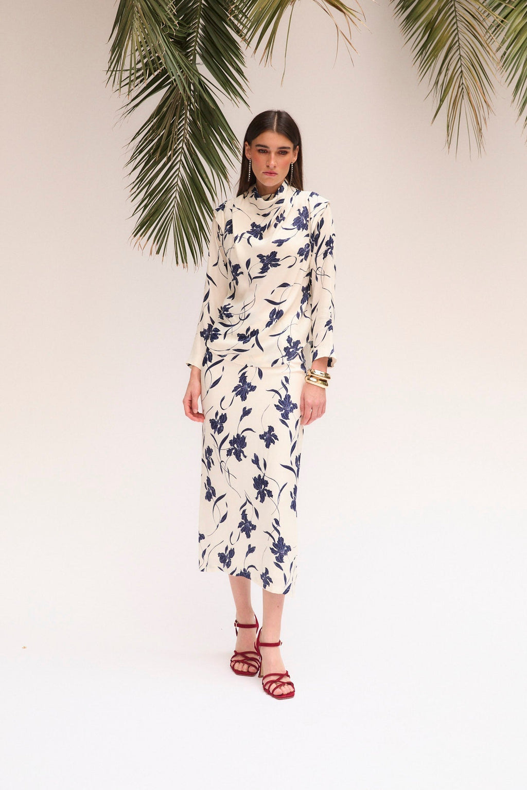 Jupe Droit Orchidée Marine
