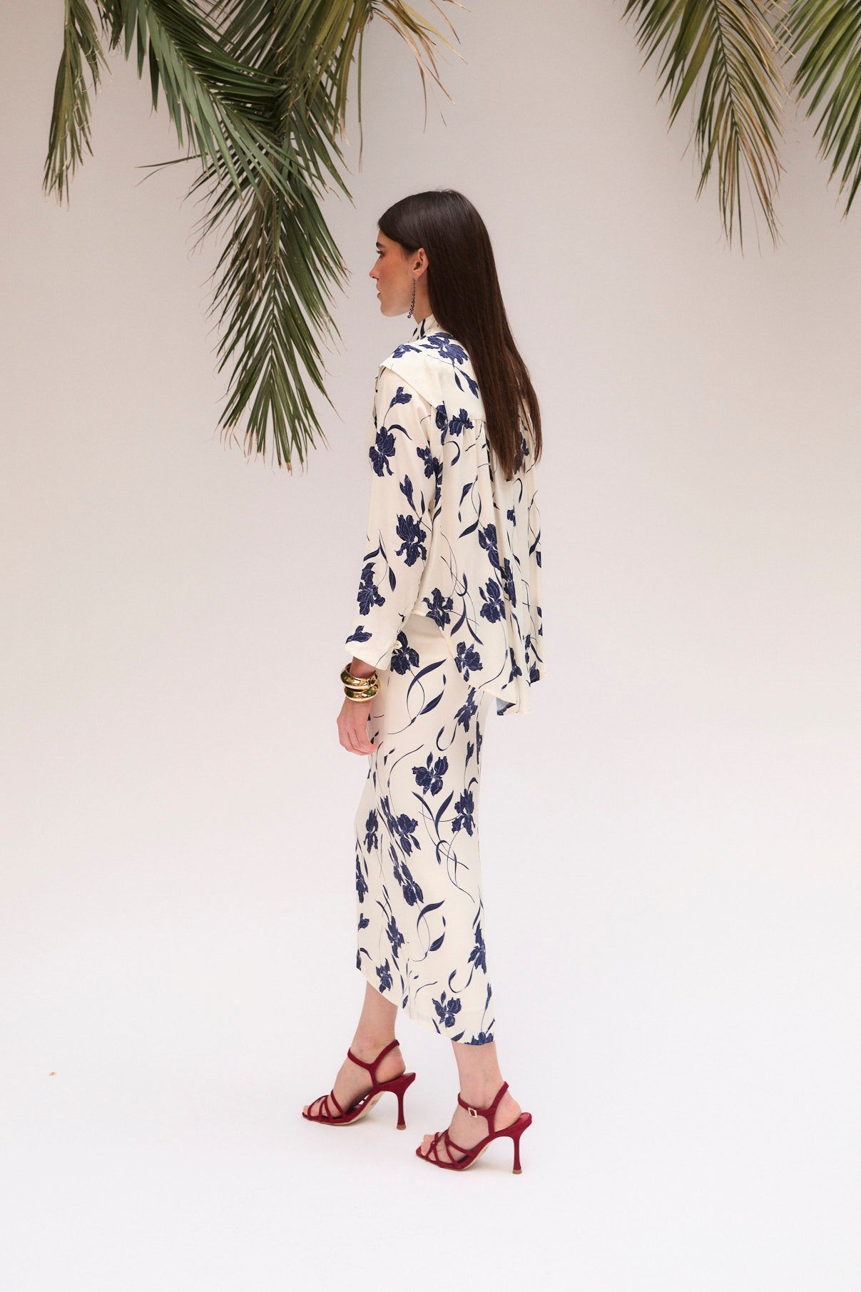 Jupe Droit Orchidée Marine
