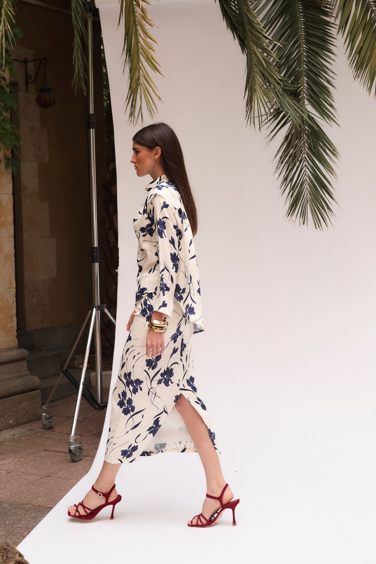 Jupe Droit Orchidée Marine
