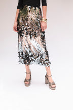Jupe Droit Sequins Fumée