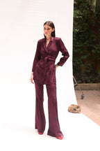 Pantalon Sirin Jacquard Rétro Bordeaux