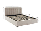 Lit Coffre Andre - Velour Beige Sable - Sommier Inclus