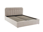 Lit Coffre Andre - Velour Beige Sable - Sommier Inclus
