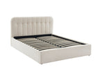 Lit Coffre Andre - Tissu Bouclettes Écru - Sommier Inclus
