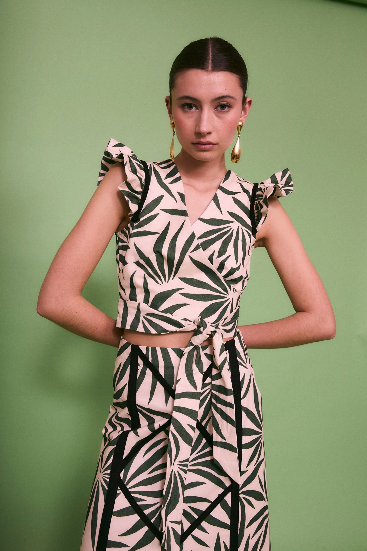 Body Croix Feuilles Vert
