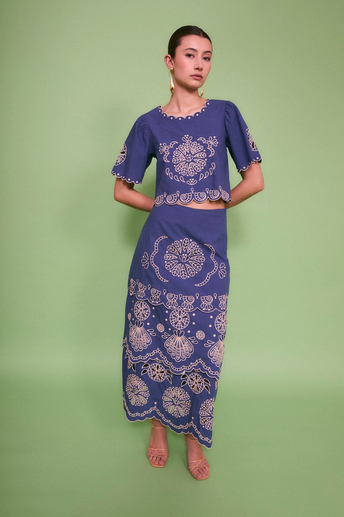 Top Bombay Broderie Bleu